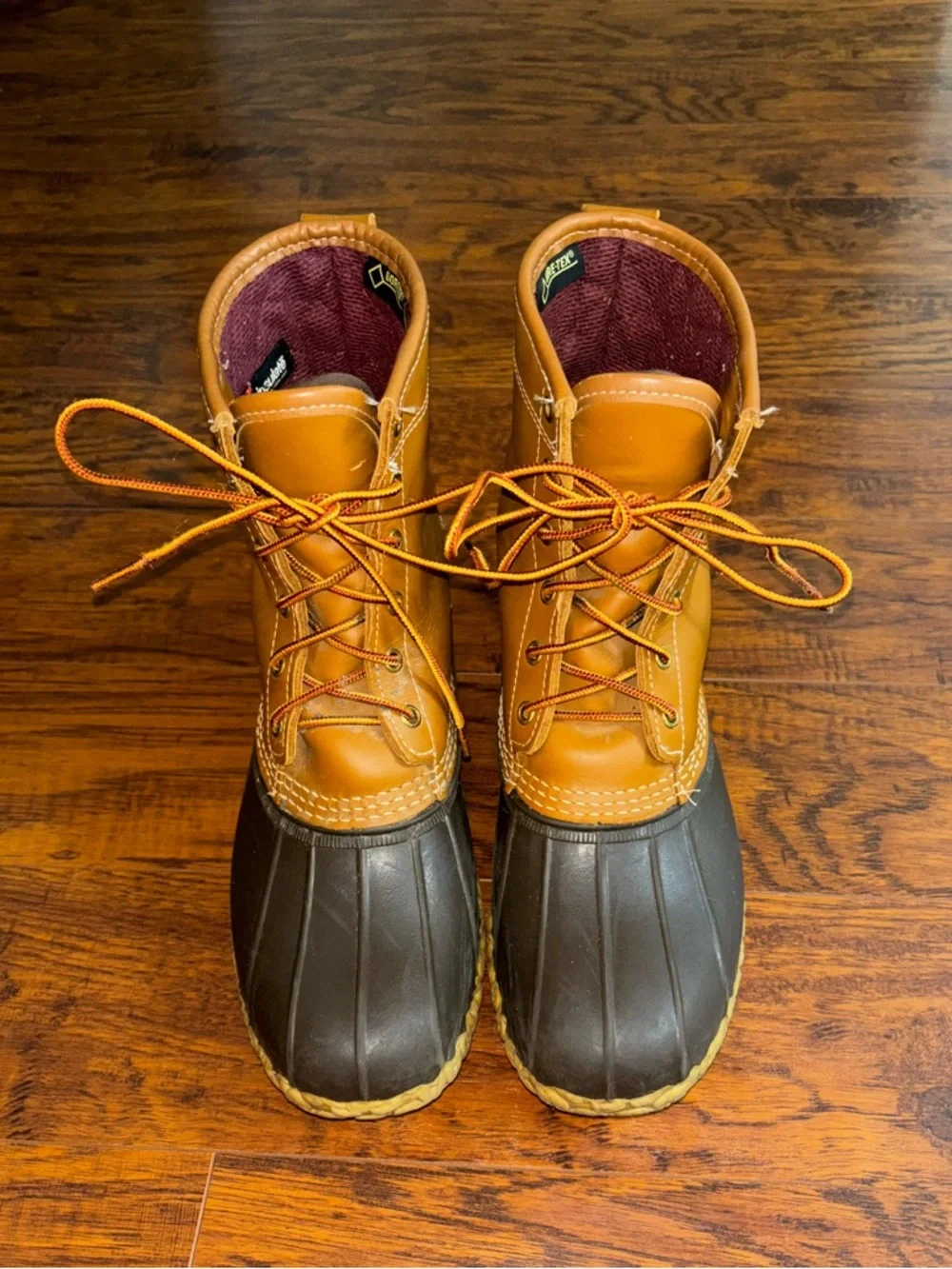 L.L. Bean Leather Flannel-Lined Men’s Duck Boots Gore-Tex Thinsulate Rubber Sole